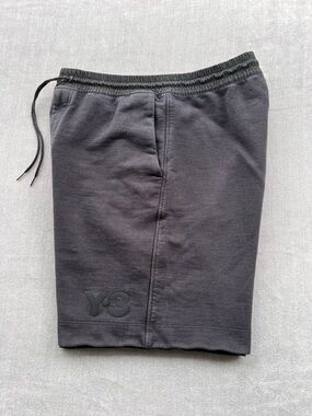 Y-3 Men's Dark Gray Logo Athletic Shorts